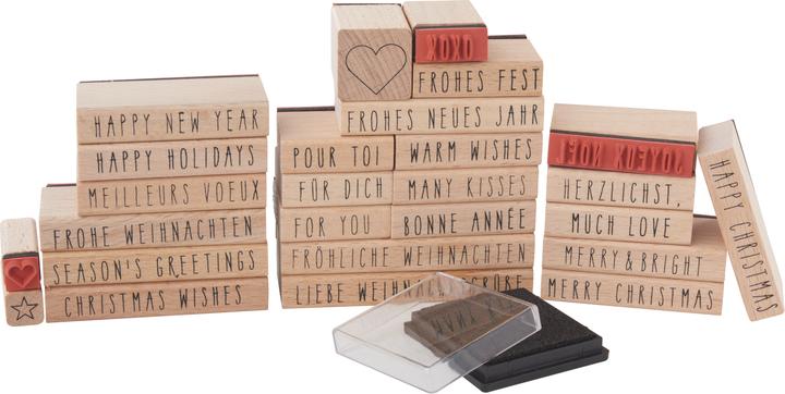 Produktbild Rico Design Stempelset Merry Christmas, Handwriting FSC 100%, 26 Stempel