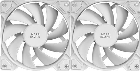 Mars Gaming Lot De 2 Ventilateurs Boitier Mf-Pwmx2 - 12cm (Blanc) (120 mm, 1 x)