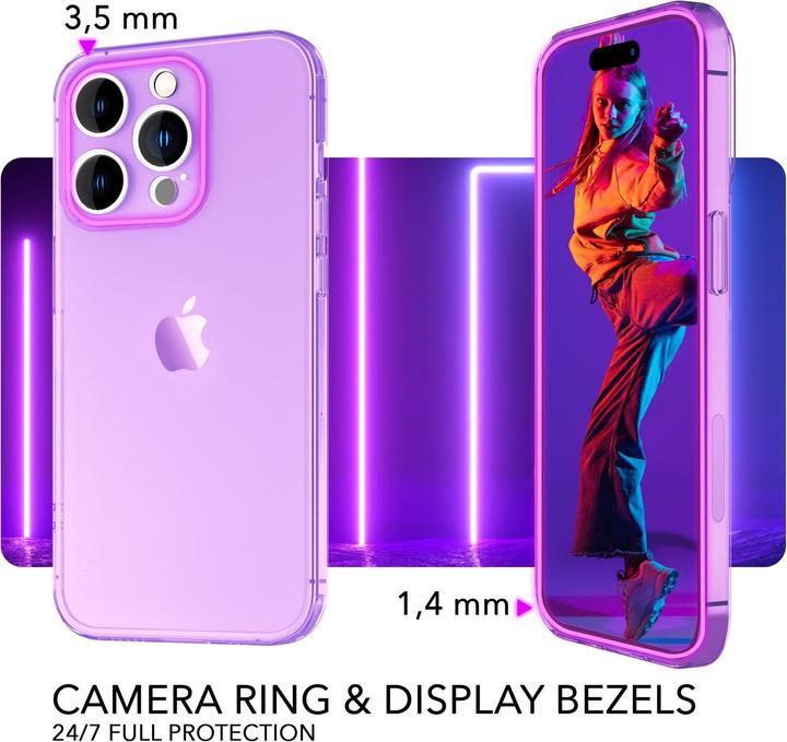 Produktbild Nalia Klar Transparente Neon Silikon Hülle (Apple iPhone 14 Pro)