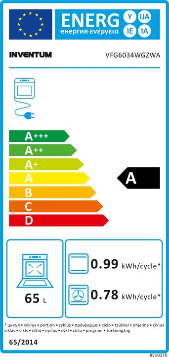Etichetta energetica Inventum VFG6034WGZWA
