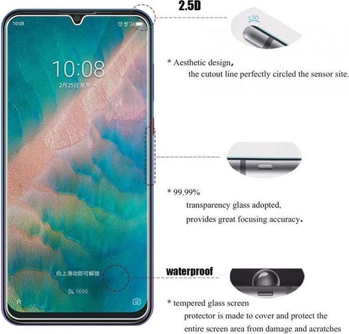 Actual product image Screenguard ZTE Blade 10 Protective Glass Film Case Friendly Design (1 Piece, ZTE Blade 10)