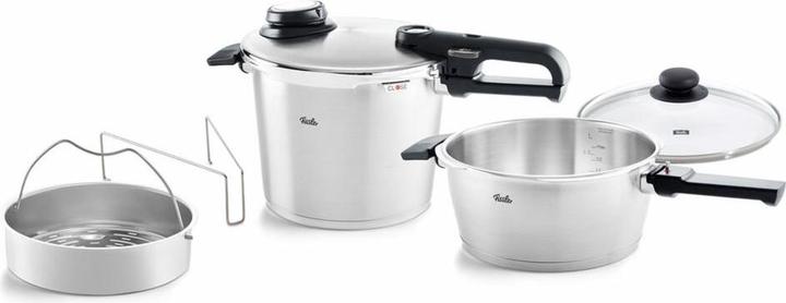 Produktbild Fissler Schnellkochtopf Duo-Set VITAVIT PREMIUM Version 2022 - 6 Liter + 3,5 Liter (22 cm, Pfannenset + Topfset, Edelstahl)