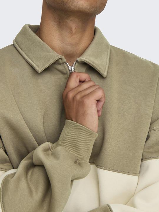 Actual product image Only & Sons Onsbyron Vtg Ls Zip Polo (L)