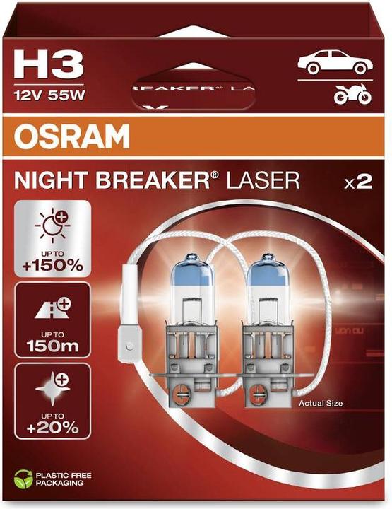 Immagine prodotto Osram 4062172388160 Lampadine alogene Night Breaker® Laser Next Generation H3 (H3)
