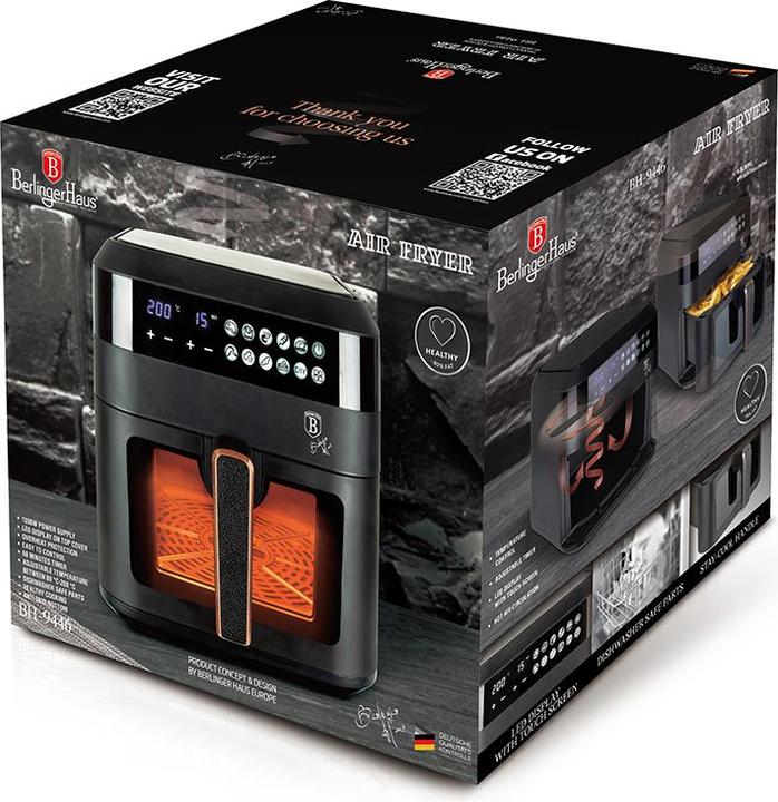 Productafbeelding BerlingerHaus BH9446 Friteuse, 6,3L, zichtbaar venster Black Rose CollectionMona