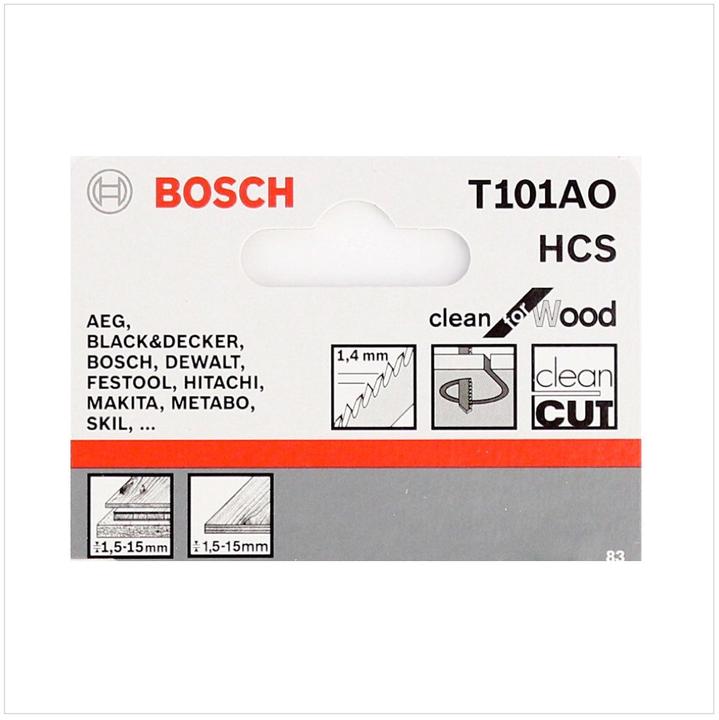 Produktbild Bosch Professional Zubehör Stichsägeblatt T 101 AO Clean for Wood, 5er-Pack