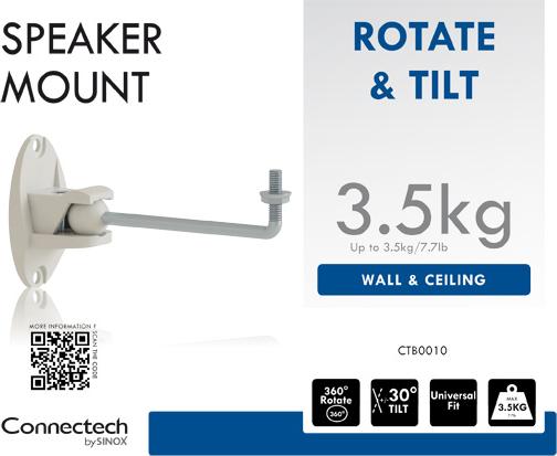 Image du produit Connectech Support de haut-parleur CT blanc