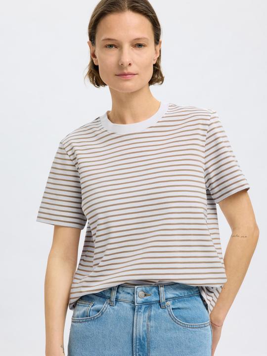 Actual product image Selected Femme Slfessential Ss Striped Boxy Tee Noos (L)
