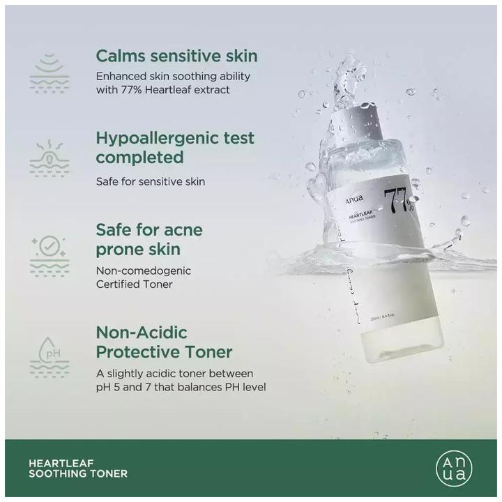 Actual product image Anua Heartleaf 77% Soothing Toner (Tonic water, 250 ml)