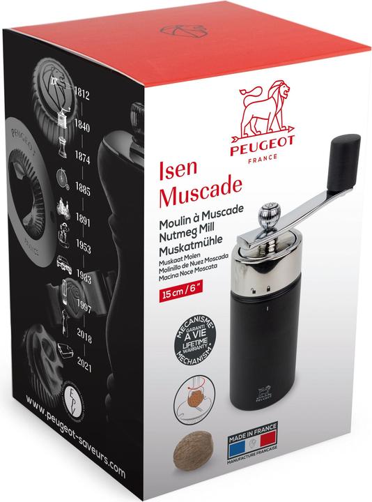 Produktbild Peugeot Muskatmühle ISEN mit Kurbel 15 cm buche schwarz (Muskatnuss)