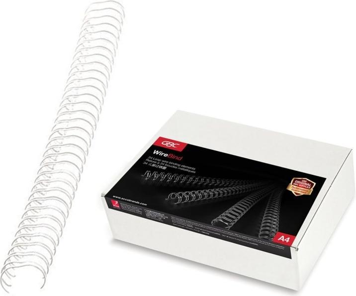 Image du produit GBC Fil de ligature 9,5mm, 34 anneaux, argent, 100 pcs.