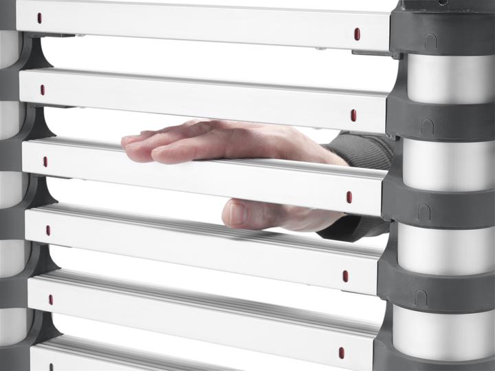 Productafbeelding Hailo FlexLine, aluminium veiligheidstelescopische ladder, 9 sporten (Enkele ladder, 264 cm)