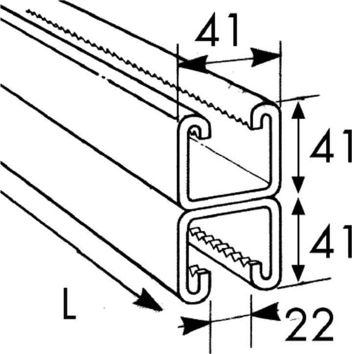 Produktbild Caddy ERI 6506 Doppel-C-Profil P3 f-verz 2x41x41x2,5mm