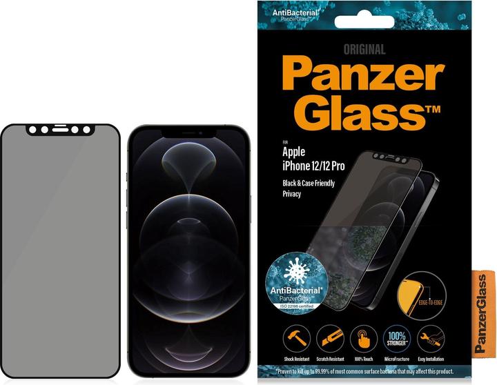 PanzerGlass Case Friendly Privacy (1 Stück, Apple iPhone 12, Realme 12 Pro+)
