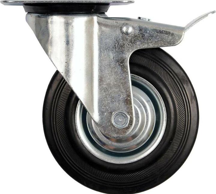 Image du produit Toya Roulette pivotante avec caoutchouc noir et frein 125 mm 87323