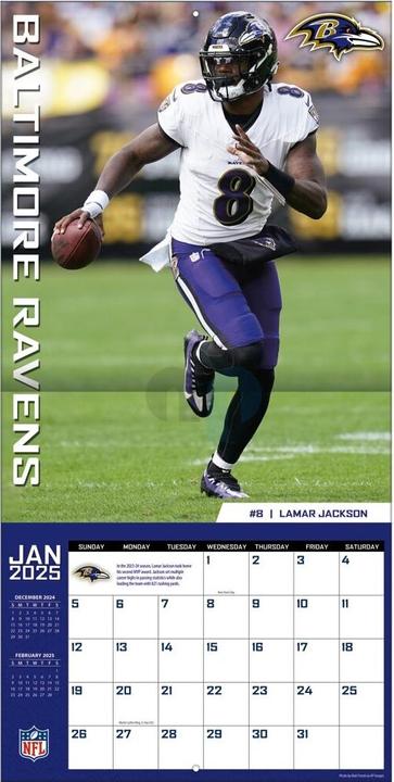 Produktbild NFL - Elite - 30.5 x 30.5 cm Wandkalender 2025 (30.5 x 30.5 cm, Französisch, Italienisch, Spanisch, Deutsch, Englisch)