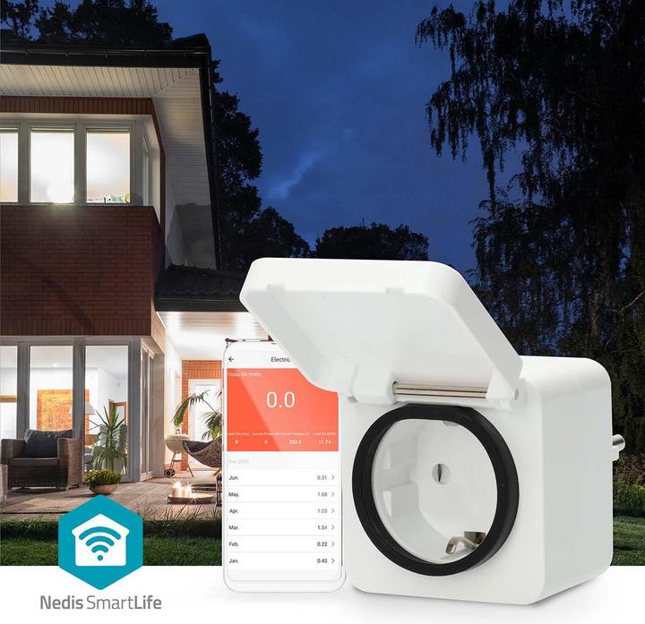 Produktbild Nedis SmartLife Smart Stecker | Wi-Fi | IP44 | 3680 W | Schutzkontakt | -25 - 55 °C | Android™ / IOS