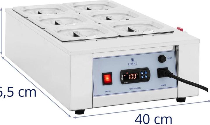Produktbild Royal Catering Schokoladenschmelzgerät elektrischer Schokoladenschmelzer 6 x 1,5 l bis 100 °C