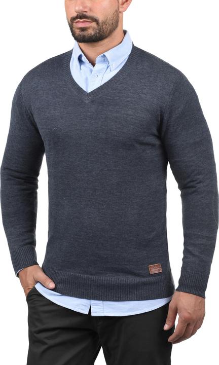 Actual product image Blend Lasse Men's Jumper Knit Pullover With V-Neck Flecked (XXL)