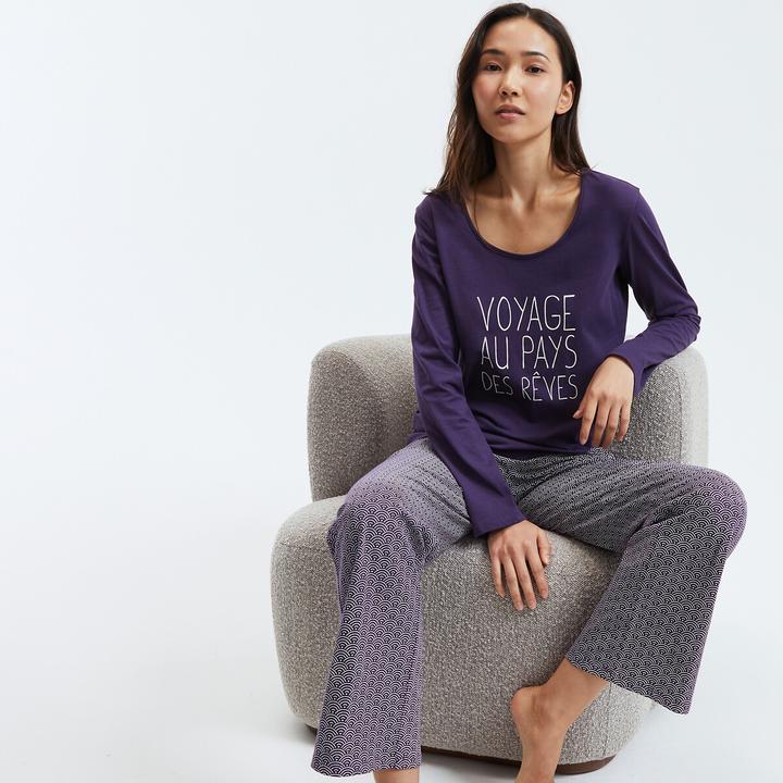 Produktbild La Redoute Collections Pyjama mit langen Ärmeln aus Baumwoll-Jersey (W32/L34)