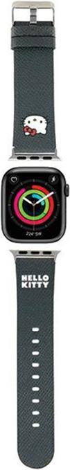 Actual product image Hello Kitty Pasek HKAWMPGKHK Apple Watch 38/40/41mm czarny/black strap Kitty Head (Stainless steel, Plastic, ecological leather)