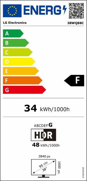 Energy Label LG 38WQ88C-W (3840 x 1600 pixels, 38")