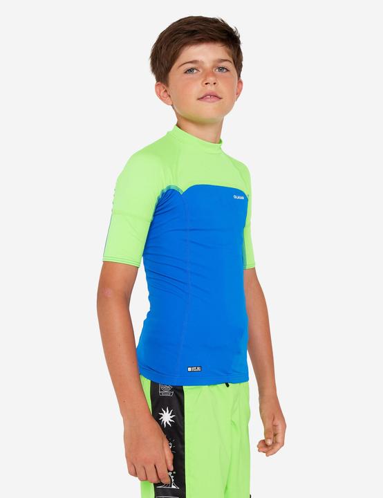 Image du produit Olaian T-shirt anti uv manches courtes Garçon - 500 vert et bleu