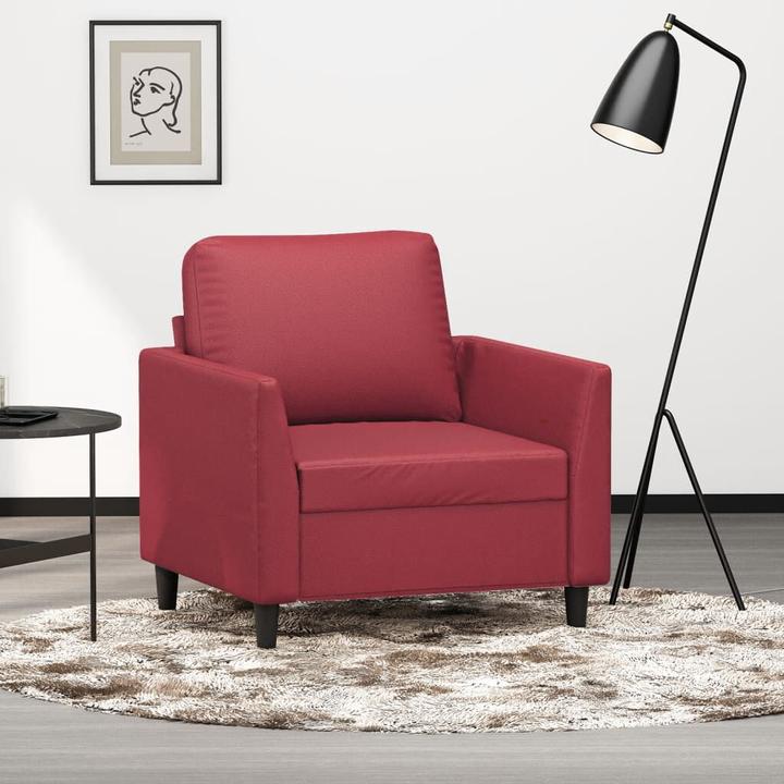 Produktbild VidaXL Sessel Weinrot 60 cm Kunstleder,Farbe: Weinrot,Material
