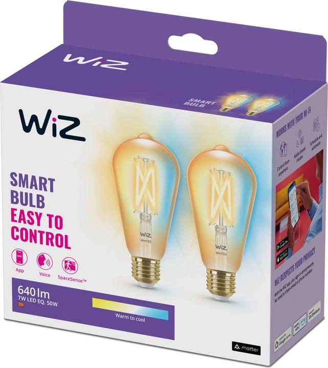 Immagine prodotto WiZ trasparente (E27, 7 W, 640 lm, 2 x, E)