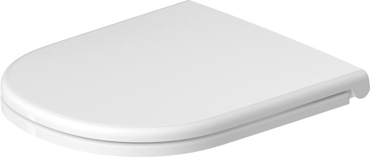 Produktbild Duravit D-Code WC-Sitz, abnehmbar, mit Absenkautomatik, Pinbefestigung, 374x433mm, Weiss Hochglanz