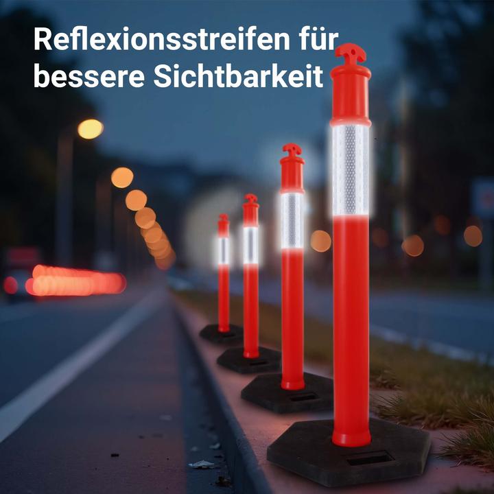 Produktbild Wiltec 2x Absperrpfosten 110x42x42cm Sperrpfosten mobile Absperrung Poller