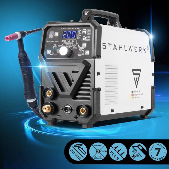 Produktbild Stahlwerk Kombi-Schweissgerät DC WIG 200 Puls Pro Vollausstattung 2 in 1