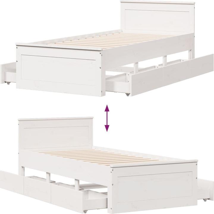 Produktbild VidaXL Bett ohne Matratze mit Kopfteil (75 x 190 cm)