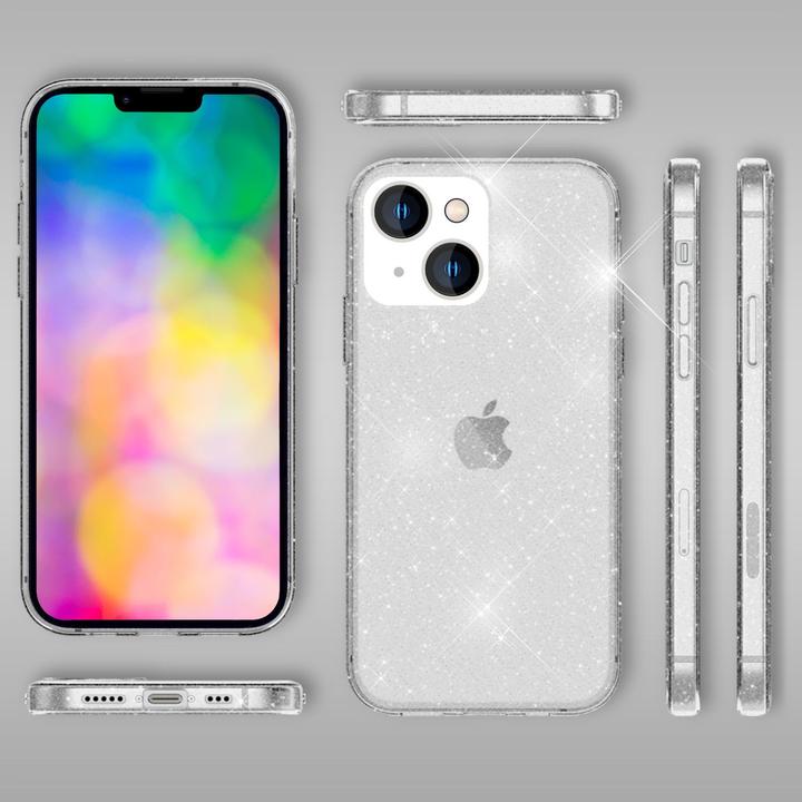 Image du produit Nalia Étui en silicone transparent à paillettes (Apple iPhone 14)