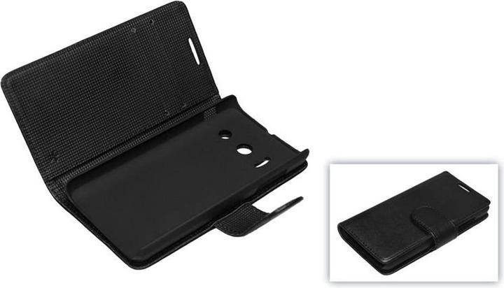König Design Handyhülle Tasche (Flip Quer) für Huawei Ascend Y300 schwarz (Huawei Ascend Y300)