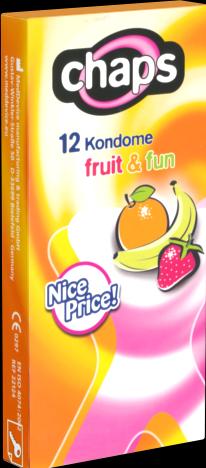 Produktbild Chaps Fruit & Fun» 12 farbige und fruchtige Kondome (12 Stk.)
