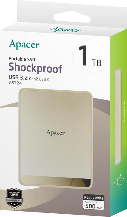 Image du produit Apacer 1 TB Portable SSD USB 3.2 Gen2 AS724 (1000 Go)