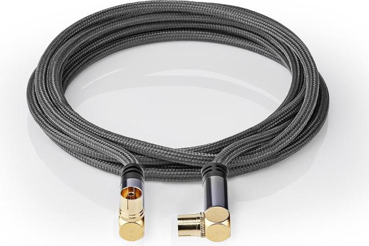 Produktbild Nedis Koaxial Kabel - IEC Stecker - IEC Buchse - Vergoldet - 75 Ohm - 4-fach geschirmt - 5 m - run (75 dB, Antennenkabel)