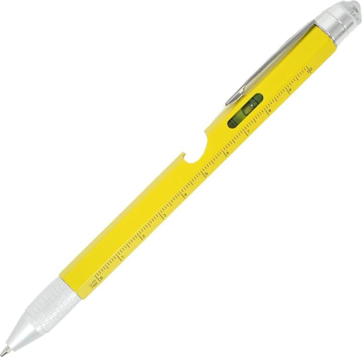 Produktbild Hermex 8in1 Multi-Kugelschreiber Multifunktionsstift Touchpen Wasserwaage Schraubendreher (8 Funktionen)
