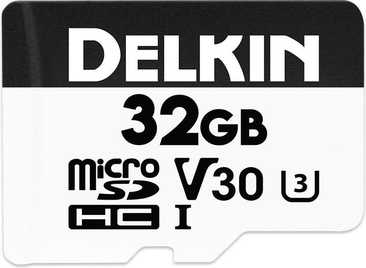 Actual product image Delkin HYPERSPEED UHS-I (V30) microSD 32GB R:100MB/s W:75MB/s (32 GB, microSDHC, U3, UHS-I)