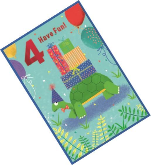 Actual product image Simon Elvin Have Fun 4th Birthday Greetings Card (Pack of 6) (6 pcs.)
