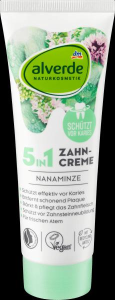Produktbild dm alverde Zahnpasta 5in1 Nanaminze (75 ml)