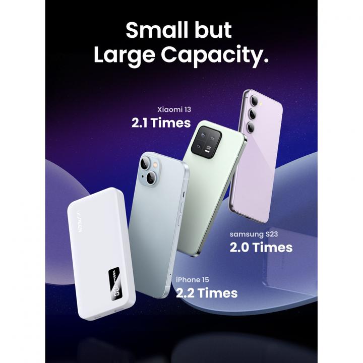 Actual product image Ugreen 10000mAh Two-way Fast Charging Powerbank White (10000 mAh, 22.50 W, 38.20 Wh)