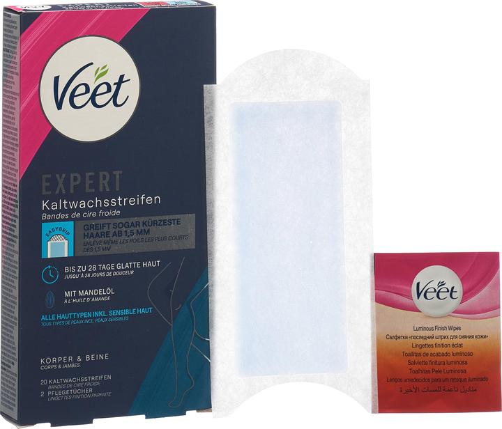 Actual product image Veet Expert cold wax strips legs & body (441.75 ml, 20 x, 46 g)