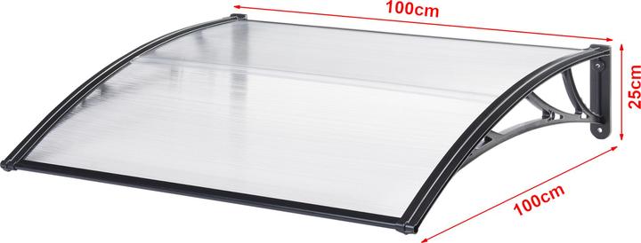 Image du produit En.Casa Auvent Mellerud 100x100 cm Noir/Transparent