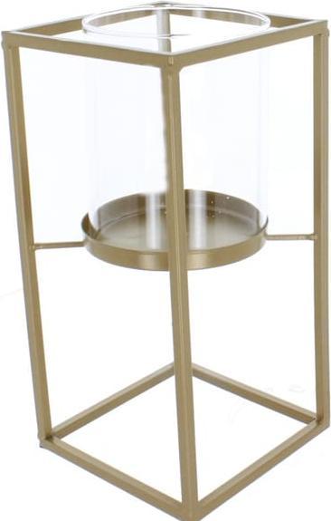 MICA Living Windlicht Säule gold/klar - ca. 12 x 12 x 24 cm (12 x 12 x 24 cm)