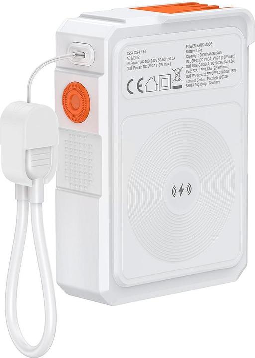 Productafbeelding 4smarts Powerbank 6in1 Hybrid Charger Lucid 10000 mAh (10000 mAh, 22.50 W, 38.50 Wh)