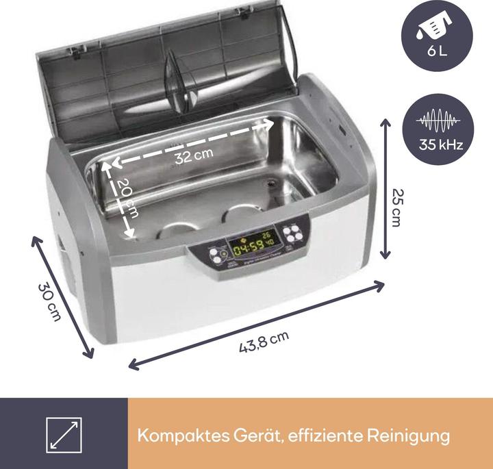 Actual product image Velleman VTUSC6 ultrasonic cleaner 6 l//300 w (35 kHz, 6000 ml)
