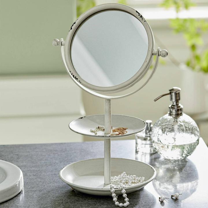 Image du produit Loberon Miroir de courtoisie Elsa blanc antique (B, H)