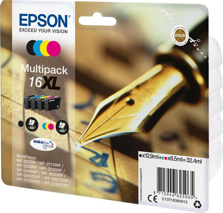 Epson Ink Cartridge Black/Colour 16x (M, C, Y, BK)